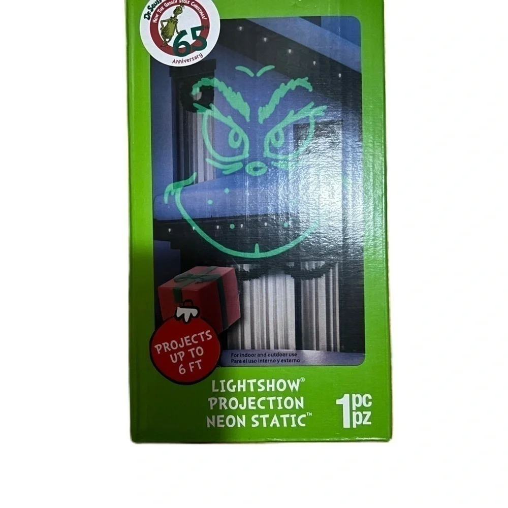 Grinch Light Show Projection Neon Static Christmas Decoration NEW Projector